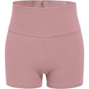 imageFloerns Girls Dance Shorts Breathable Rib Knit Sporty Running Biker ShortsDusty Pink