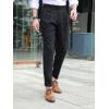 imageFloerns Mens Classic Fit Flat Front Dress Pants Office Business TrousersBlack