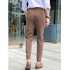 imageFloerns Mens Classic Fit Flat Front Dress Pants Office Business TrousersBrown