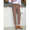 imageFloerns Mens Classic Fit Flat Front Dress Pants Office Business TrousersBrown
