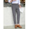 imageFloerns Mens Classic Fit Flat Front Dress Pants Office Business TrousersDark Grey