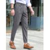 imageFloerns Mens Classic Fit Flat Front Dress Pants Office Business TrousersDark Grey