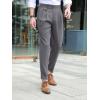 imageFloerns Mens Classic Fit Flat Front Dress Pants Office Business TrousersDark Grey