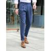 imageFloerns Mens Classic Fit Flat Front Dress Pants Office Business TrousersDusty Blue