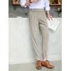 imageFloerns Mens Classic Fit Flat Front Dress Pants Office Business TrousersKhaki