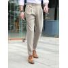 imageFloerns Mens Classic Fit Flat Front Dress Pants Office Business TrousersKhaki