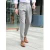 imageFloerns Mens Classic Fit Flat Front Dress Pants Office Business TrousersLight Grey