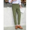 imageFloerns Mens Classic Fit Flat Front Dress Pants Office Business TrousersOlive Green