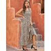 imageFloerns Womens Floral Print Tie Strap Square Neck Ruffle Boho Maxi DressA Leopard