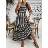 imageFloerns Womens Floral Print Tie Strap Square Neck Ruffle Boho Maxi DressBlack Geo
