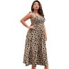 imageFloerns Womens Floral Print Tie Strap Square Neck Ruffle Boho Maxi DressCamel