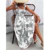 imageFloerns Womens Floral Print Tie Strap Square Neck Ruffle Boho Maxi DressGrey
