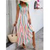 imageFloerns Womens Floral Print Tie Strap Square Neck Ruffle Boho Maxi DressPink Multi