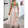 imageFloerns Womens Floral Print Tie Strap Square Neck Ruffle Boho Maxi DressPink Multi