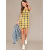 imageFloerns Womens Plaid Print Mini Cami Bodycon DressA Yellow
