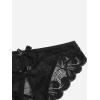 imageFloerns Womens Plus Size 2 Pack Lace Seamless VStrings Thong Panties SetBlack Lace