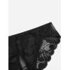imageFloerns Womens Plus Size 2 Pack Lace Seamless VStrings Thong Panties SetBlack Lace