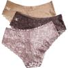 imageFloerns Womens Plus Size 2 Pack Lace Seamless VStrings Thong Panties SetBrown Multi
