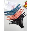 imageFloerns Womens Plus Size 2 Pack Lace Seamless VStrings Thong Panties SetOrange Multi