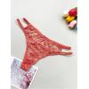 imageFloerns Womens Plus Size 2 Pack Lace Seamless VStrings Thong Panties SetOrange Multi