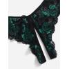 imageFloerns Womens Plus Size 2 Pack Lace Seamless VStrings Thong Panties SetRed and Green
