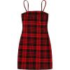 imageFloerns Womens Plaid Print Mini Cami Bodycon DressRed R