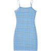 imageFloerns Womens Plaid Print Mini Cami Bodycon DressRoyal Blue