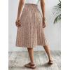 imageFloerns Womens Floral Printed Elastic Waist A Line Pleated Ruffle Midi SkirtApricot Floral