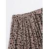 imageFloerns Womens Floral Printed Elastic Waist A Line Pleated Ruffle Midi SkirtBrown