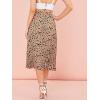 imageFloerns Womens Floral Printed Elastic Waist A Line Pleated Ruffle Midi SkirtBrown Dots