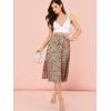 imageFloerns Womens Floral Printed Elastic Waist A Line Pleated Ruffle Midi SkirtBrown Dots