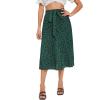imageFloerns Womens Floral Printed Elastic Waist A Line Pleated Ruffle Midi SkirtGreen Dots