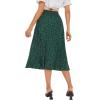 imageFloerns Womens Floral Printed Elastic Waist A Line Pleated Ruffle Midi SkirtGreen Dots