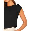 imageFloerns Womens Keyhole Chiffon Short Sleeve Blouse TopsBlack