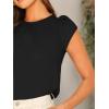 imageFloerns Womens Keyhole Chiffon Short Sleeve Blouse TopsBlack