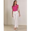 imageFloerns Womens Keyhole Chiffon Short Sleeve Blouse TopsHot Pink