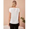 imageFloerns Womens Keyhole Chiffon Short Sleeve Blouse TopsWhite Solid
