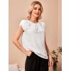 imageFloerns Womens Keyhole Chiffon Short Sleeve Blouse TopsWhite Solid