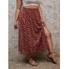 imageFloerns Womens Plus Size Boho Floral High Waist Split Thigh A Line Midi SkirtA Burgundy