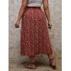 imageFloerns Womens Plus Size Boho Floral High Waist Split Thigh A Line Midi SkirtA Burgundy