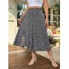 imageFloerns Womens Plus Size Boho Floral High Waist Split Thigh A Line Midi SkirtBlack Ink White