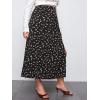 imageFloerns Womens Plus Size Boho Floral High Waist Split Thigh A Line Midi SkirtBlack Multi