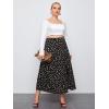 imageFloerns Womens Plus Size Boho Floral High Waist Split Thigh A Line Midi SkirtBlack Multi