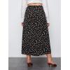 imageFloerns Womens Plus Size Boho Floral High Waist Split Thigh A Line Midi SkirtBlack Multi