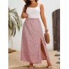 imageFloerns Womens Plus Size Boho Floral High Waist Split Thigh A Line Midi SkirtDusty Floral