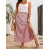 imageFloerns Womens Plus Size Boho Floral High Waist Split Thigh A Line Midi SkirtDusty Floral