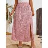 imageFloerns Womens Plus Size Boho Floral High Waist Split Thigh A Line Midi SkirtDusty Floral