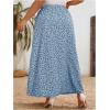 imageFloerns Womens Plus Size Boho Floral High Waist Split Thigh A Line Midi SkirtLight Blue