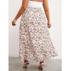 imageFloerns Womens Plus Size Boho Floral High Waist Split Thigh A Line Midi SkirtWhite Multi