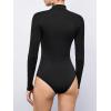 imageFloerns Womens Sheer Mesh Long Sleeve Stretchy Bodysuit JumpsuitBlack Dull